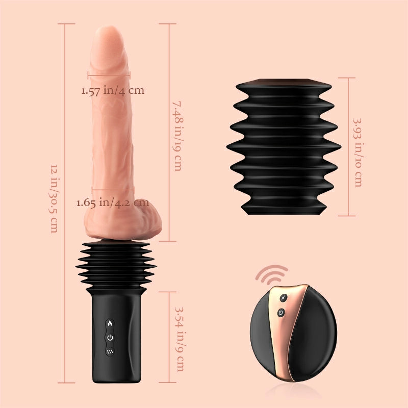 6 In 1 Thrusting Heating Sex Machine with Realistic Dildo