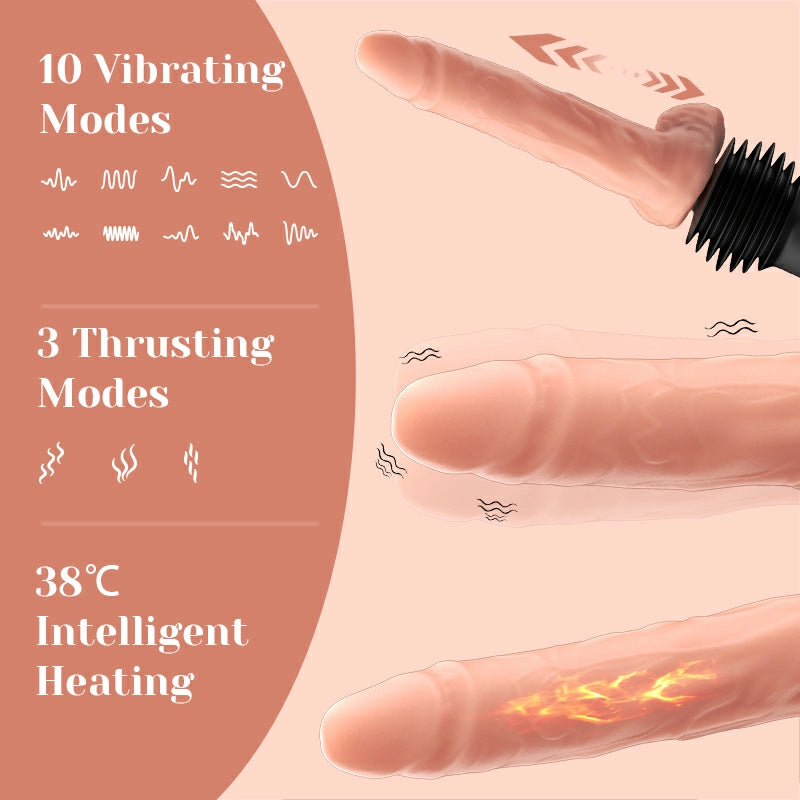 6 In 1 Thrusting Heating Sex Machine with Realistic Dildo