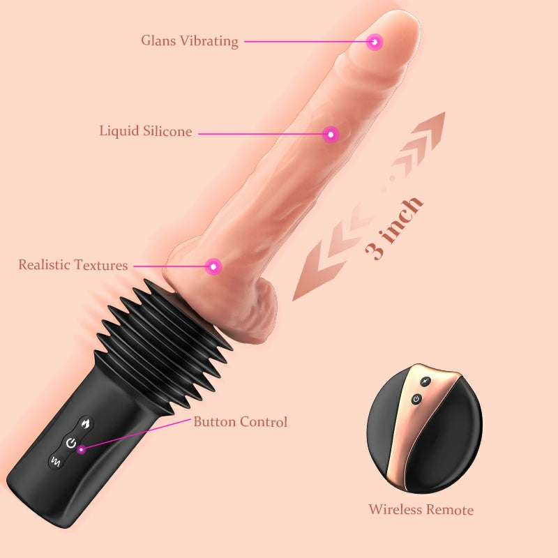 6 In 1 Thrusting Heating Sex Machine with Realistic Dildo