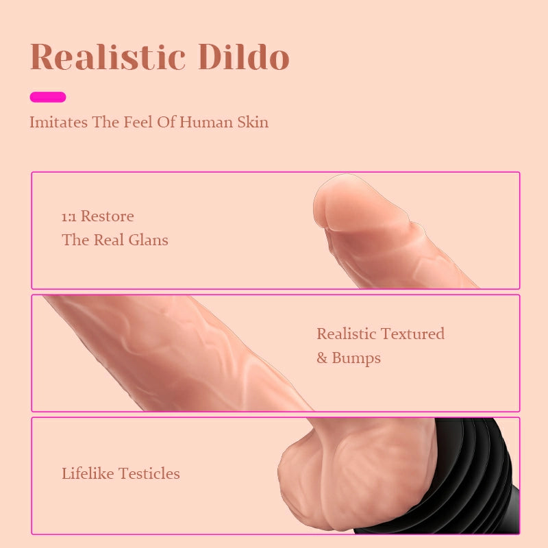 6 In 1 Thrusting Heating Sex Machine with Realistic Dildo