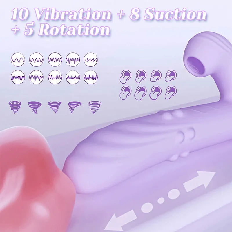 3 In 1 Suction Rotation Silicone Thrusting Vibrator