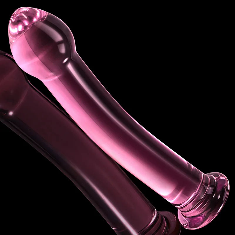 6.96 Inch Smooth Curved Crystal Glass Dildo