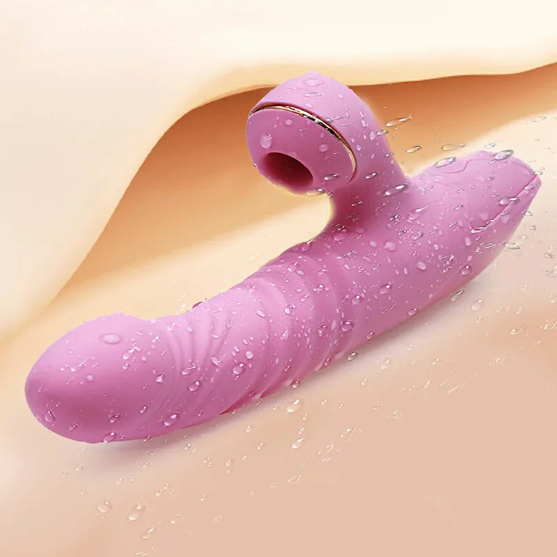 3 In 1 Telescopic & Vibration Sucking Thrusting Vibrator