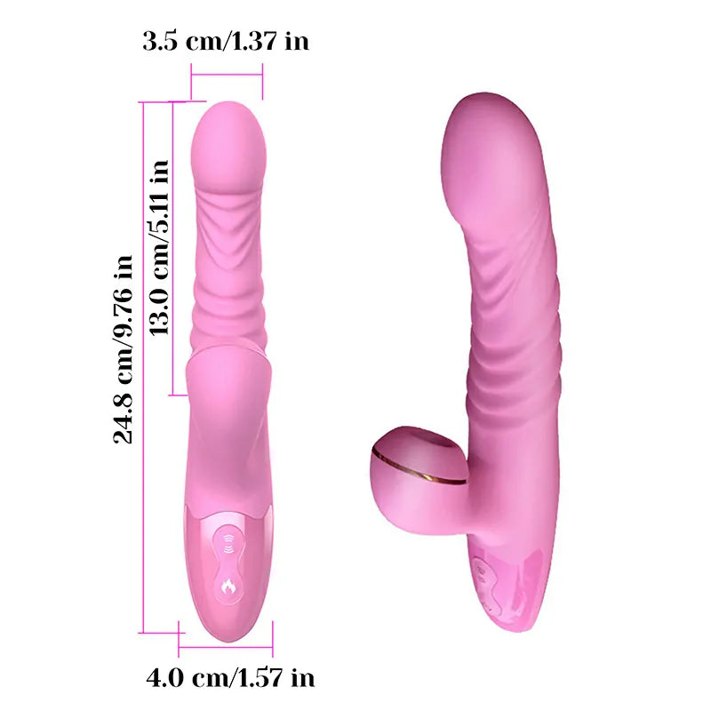 3 In 1 Telescopic & Vibration Sucking Thrusting Vibrator