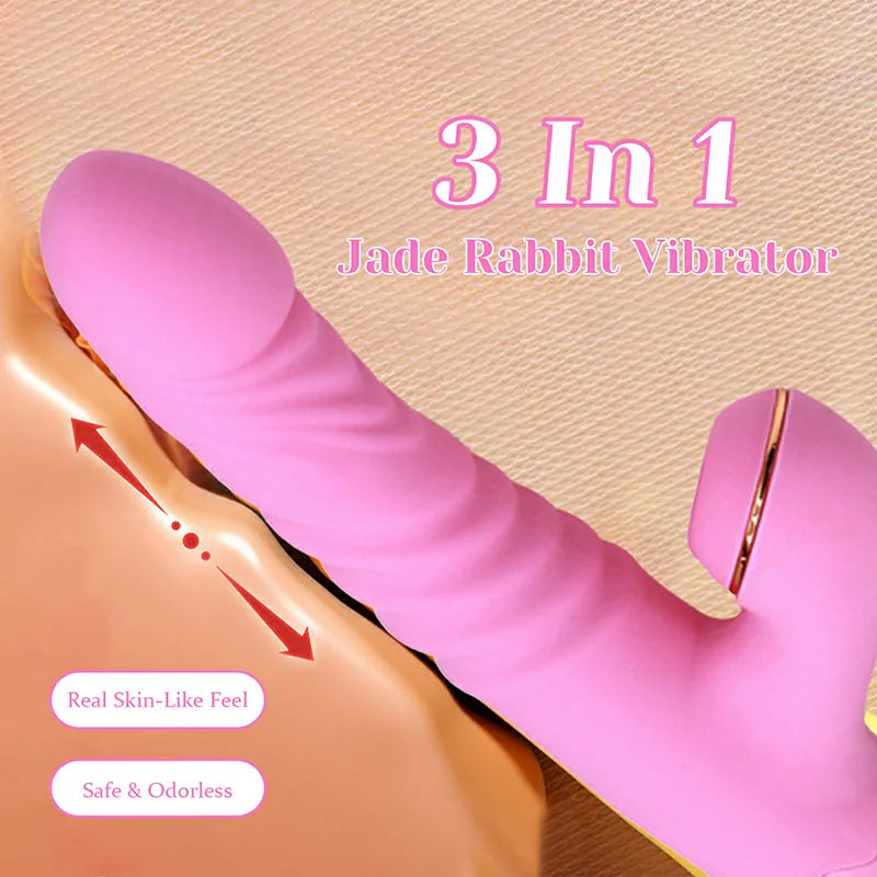 3 In 1 Telescopic & Vibration Sucking Thrusting Vibrator