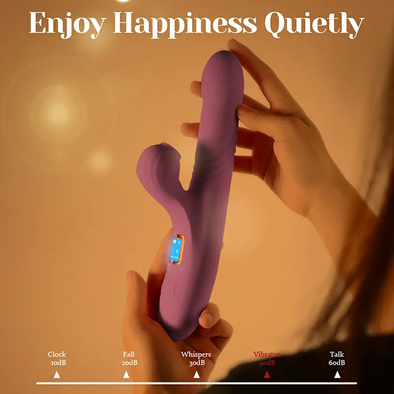 LED Display Sucking Heating Thrusting Vibrator