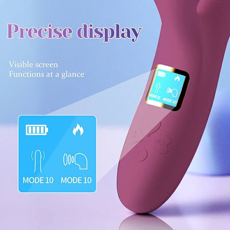 LED Display Sucking Heating Thrusting Vibrator