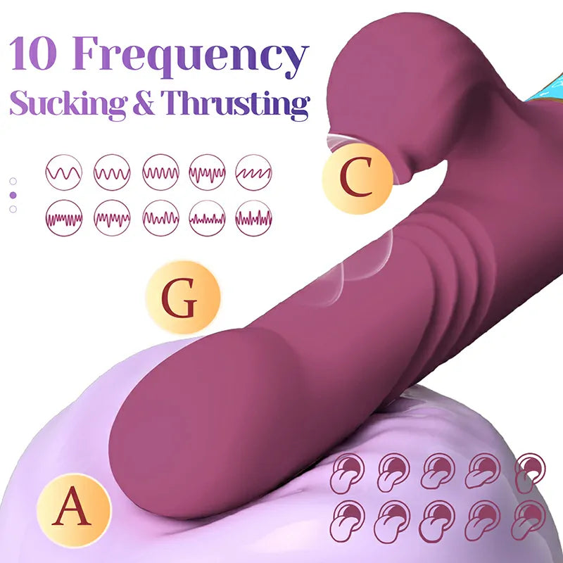 LED Display Sucking Heating Thrusting Vibrator