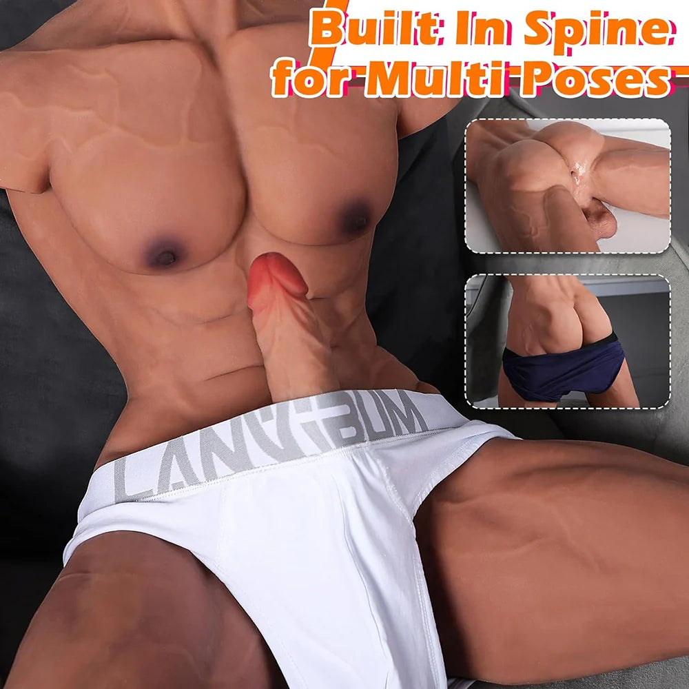 Tony-35LB Strong Muscle Male Torso With 8.5″ Big Dildo