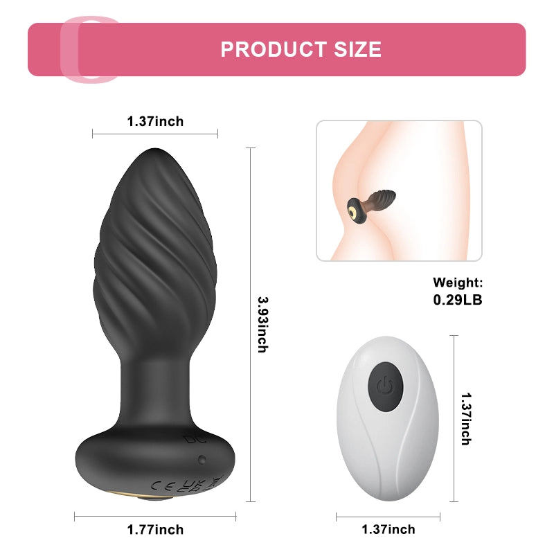 Silicone Butt Plug 10 Vibration Wireless Remote Control Easy To Use