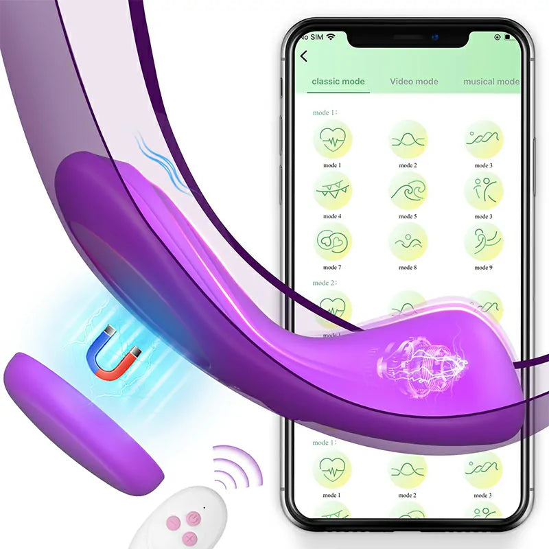 7-Mode Vibrating Wearable Vibrator with Magnetic Clip & App Remote Control