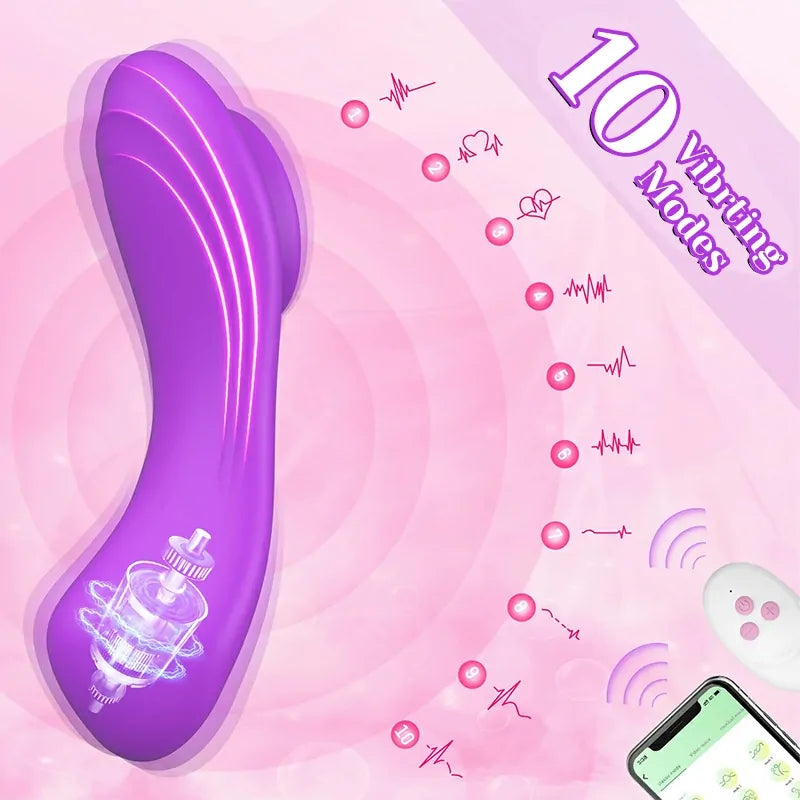 7-Mode Vibrating Wearable Vibrator with Magnetic Clip & App Remote Control