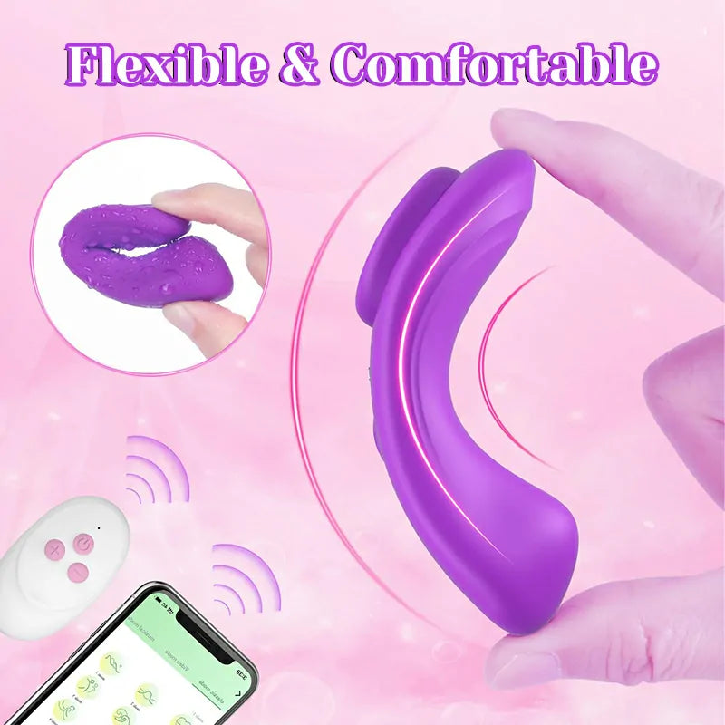 7-Mode Vibrating Wearable Vibrator with Magnetic Clip & App Remote Control