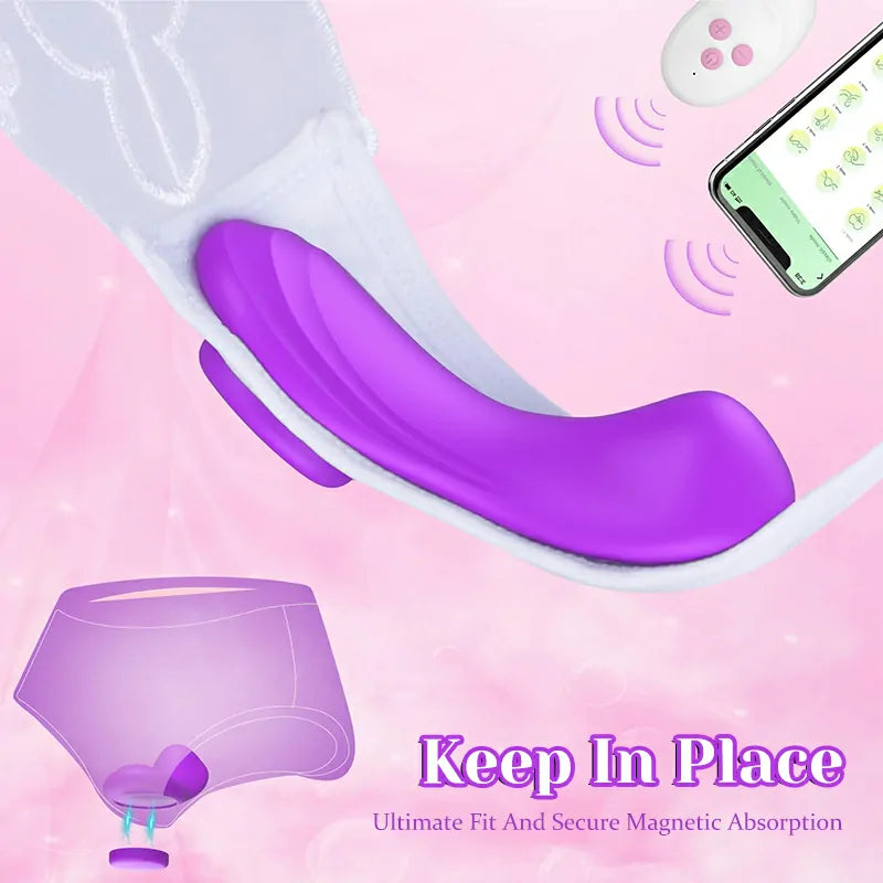 7-Mode Vibrating Wearable Vibrator with Magnetic Clip & App Remote Control