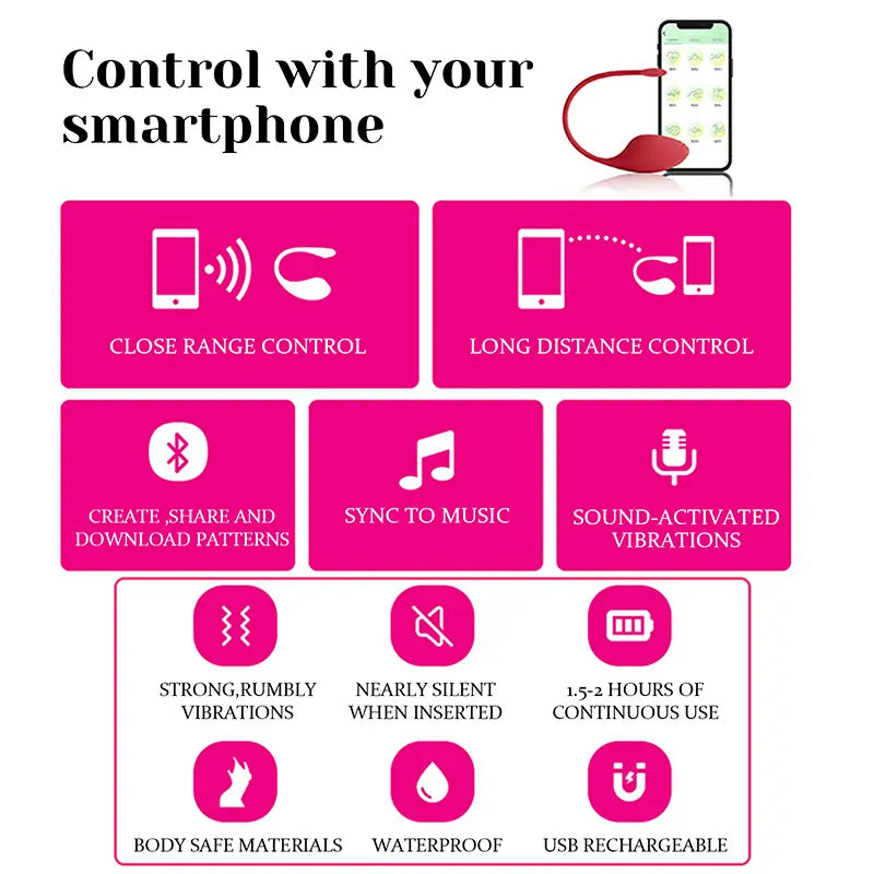 App Controlled Vibrator with 9 Powerful Vibrating Stimulation