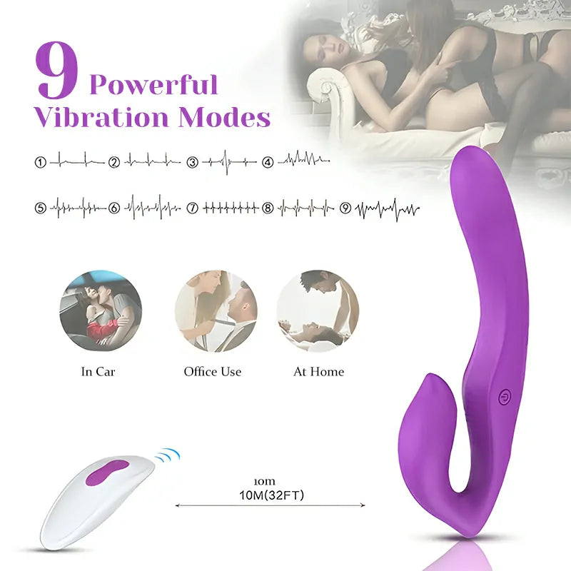 9-Speed Double-End Remote Control Clit Vibrator