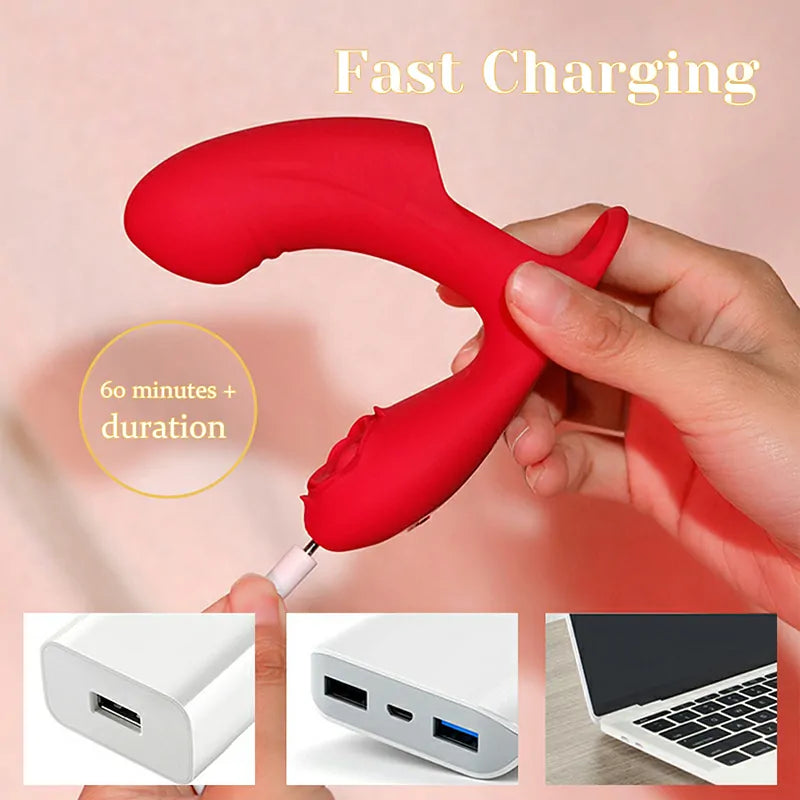 APP Control Flapping & Vibrating Finger Vibrator