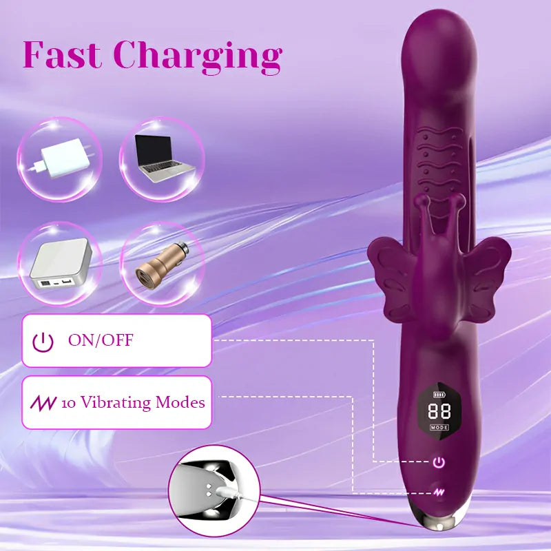 3-in-1 Butterfly Clitoral Vibrator with Multiple Vibration Modes