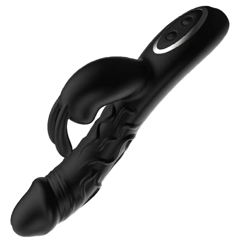 Bunny Vibrator 10 Vibrating Tapping with Textured Dildo