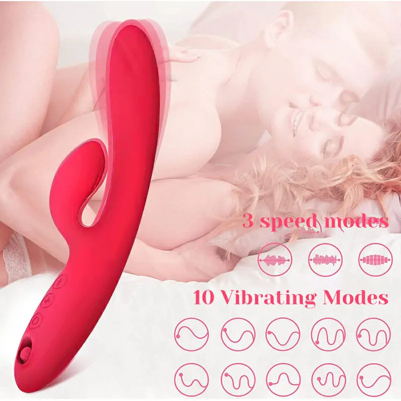 Rechargeable Silicone Clit Vibrator with 10 Vibration and 5 Sucking Modes