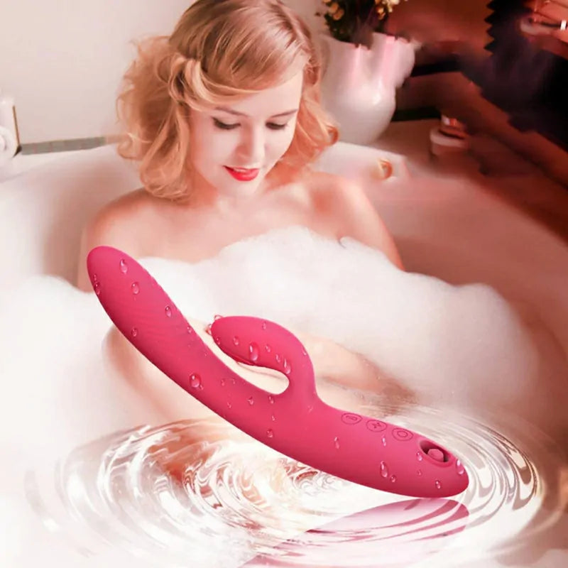 Rechargeable Silicone Clit Vibrator with 10 Vibration and 5 Sucking Modes