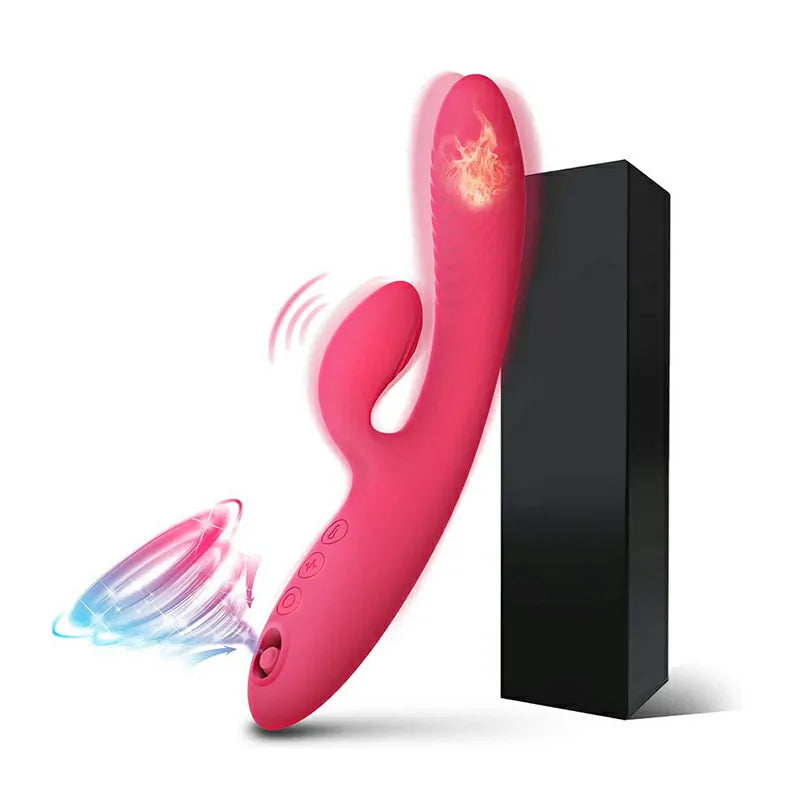 Rechargeable Silicone Clit Vibrator with 10 Vibration and 5 Sucking Modes