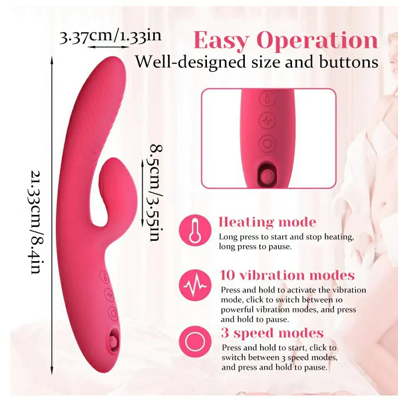 Rechargeable Silicone Clit Vibrator with 10 Vibration and 5 Sucking Modes