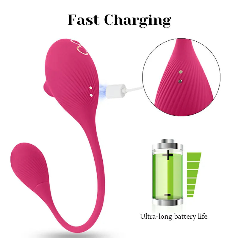 Portable Double-Head Clit Vibrator with Sucking & Vibration Stimulation