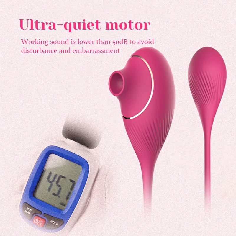 Portable Double-Head Clit Vibrator with Sucking & Vibration Stimulation