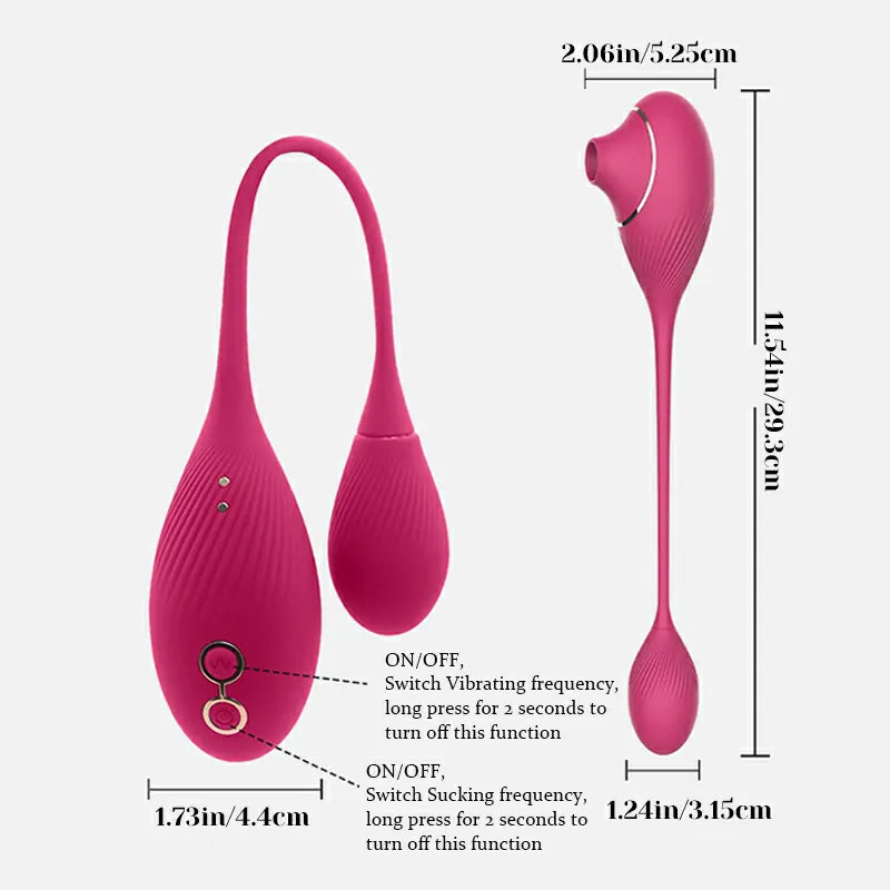 Portable Double-Head Clit Vibrator with Sucking & Vibration Stimulation