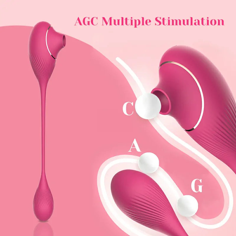 Portable Double-Head Clit Vibrator with Sucking & Vibration Stimulation