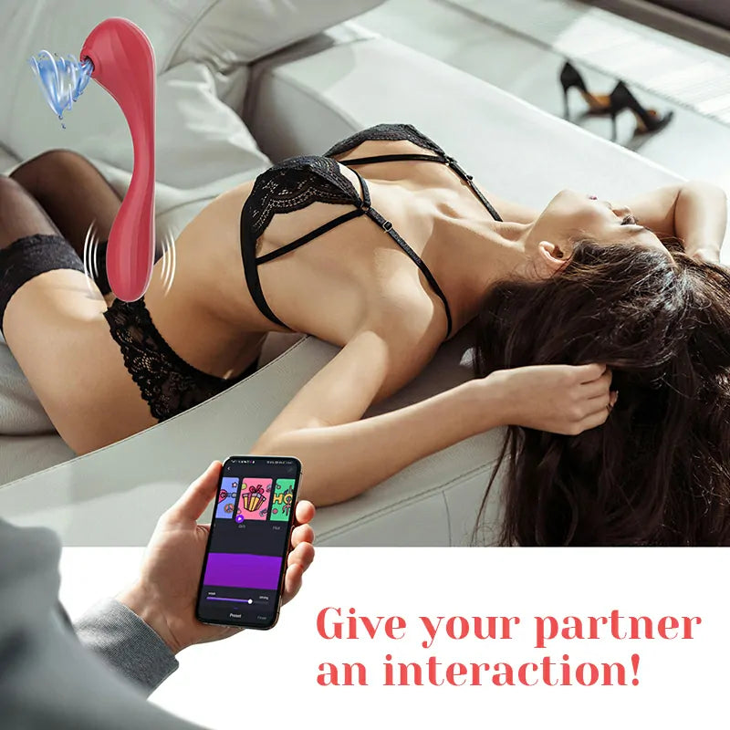 App-Controlled Portable Rechargeable Sucking Clitoral Vibrator