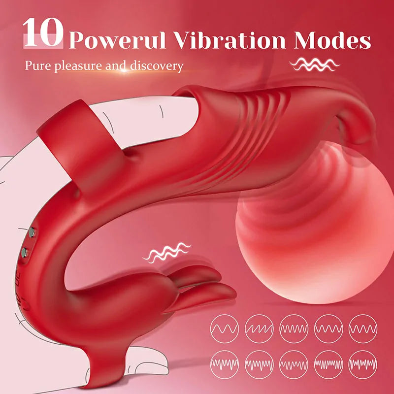 10 Powerul Vibration Modes Wearable Finger Vibrator