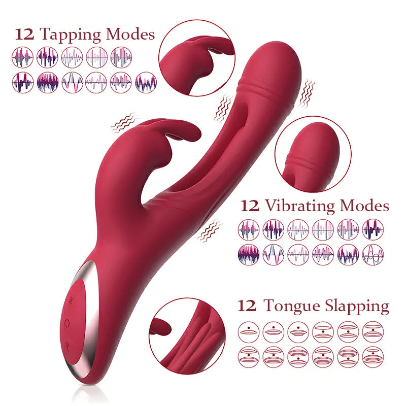 G Spot Rabbit Vibrator 12 Vibrating Tapping Slapping