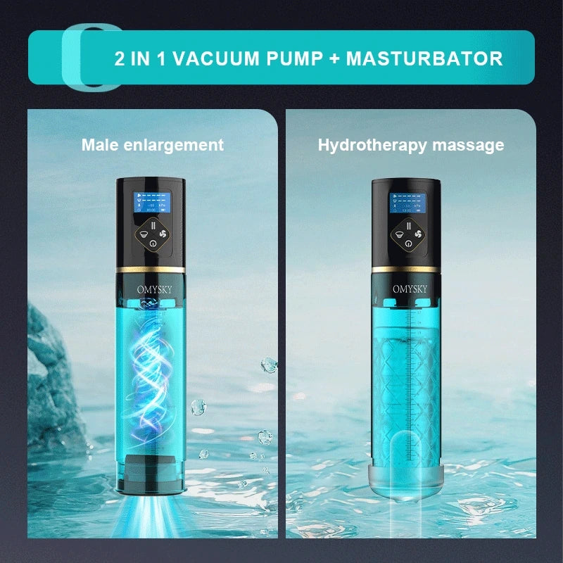 2 in 1 Automatic Male Masturbator Licking Vibrating Cup Penis Pump