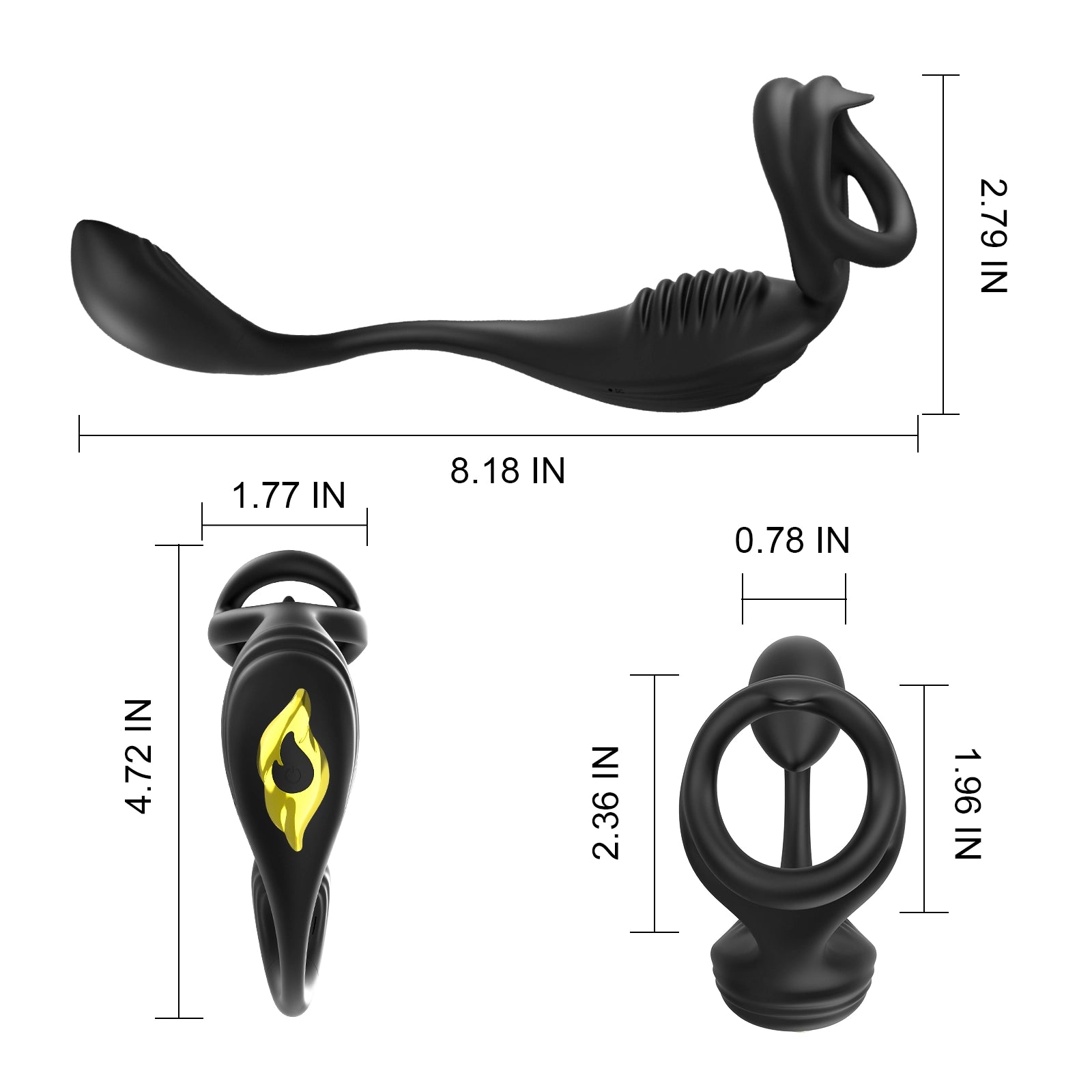 Prostate Massager for Penis Testicles Perineum & Anal Stimulation