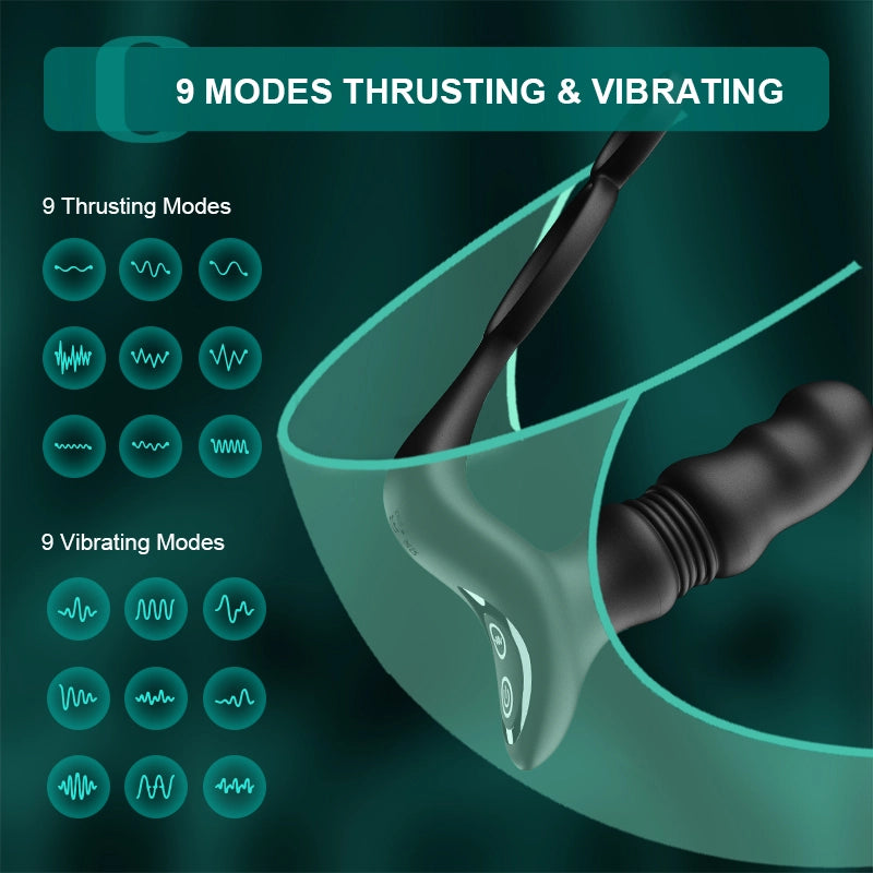 Wearable Prostate Massager 9 Thrusting Vibrating Remote Control