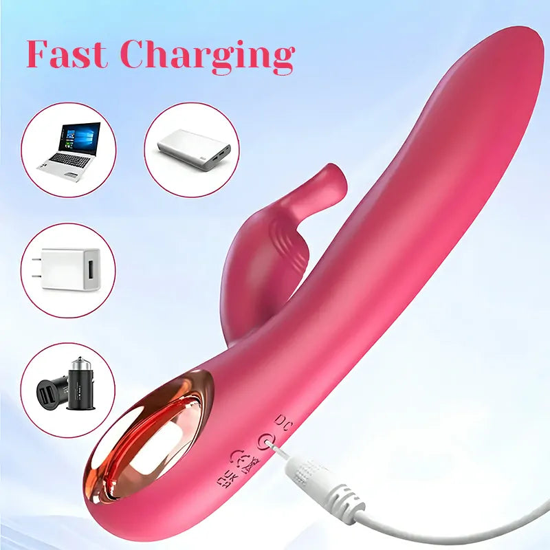 Rabbit Ears Vibrator 10 Modes Thrusting Tapping Vibrating