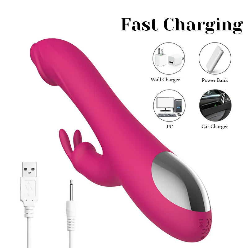 Dual Stimulation Rabbit Vibrator with Multi Thrusting Vibrating