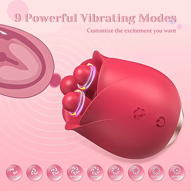 Rose Vibrator with Three Stimulator Beads