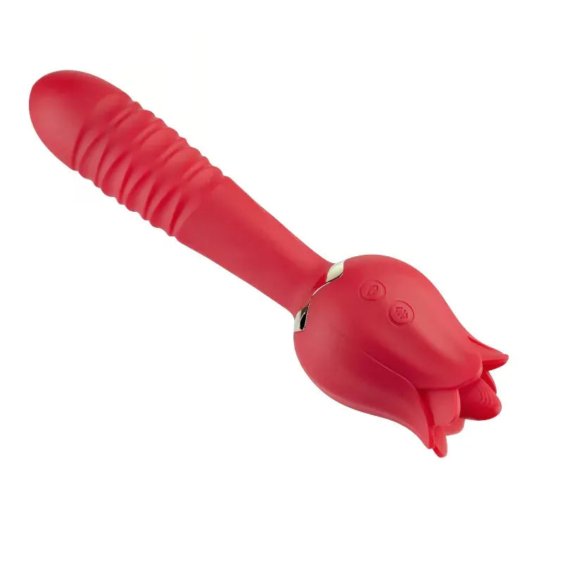 5 Thrusting & Vibrating 7 Tongue Licking Flower Vibrator Low Noise