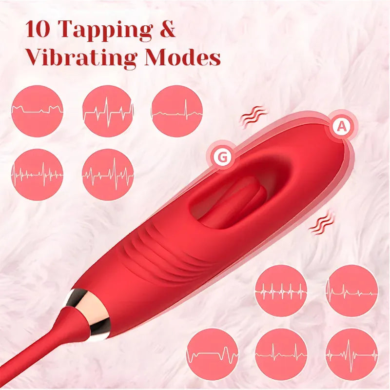 Suction Rose Clit Stimulator with Tapping G-Spot Vibrator