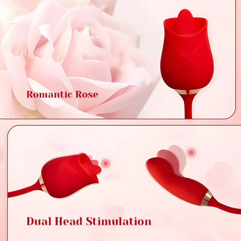 Multifunctional Clit Licking Rose Vibrator with Vibrating Stimulator