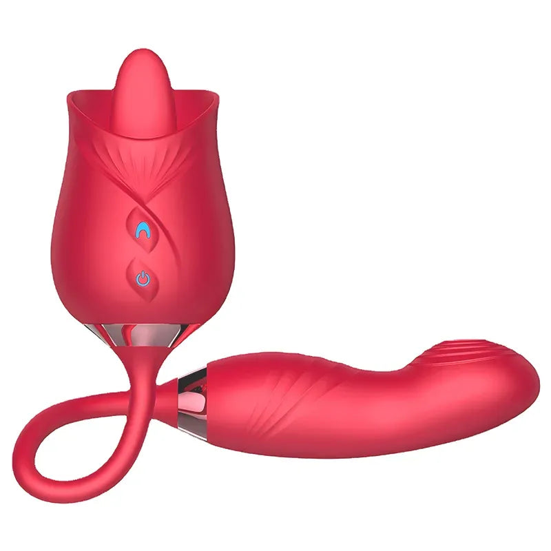 Multifunctional Clit Licking Rose Vibrator with Vibrating Stimulator