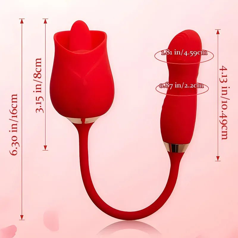 Multifunctional Clit Licking Rose Vibrator with Vibrating Stimulator