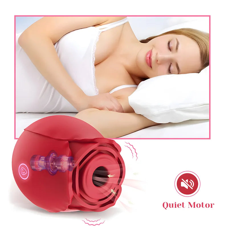 10 Suction Vibrating Clitoral Stimulator Rose Vibrator