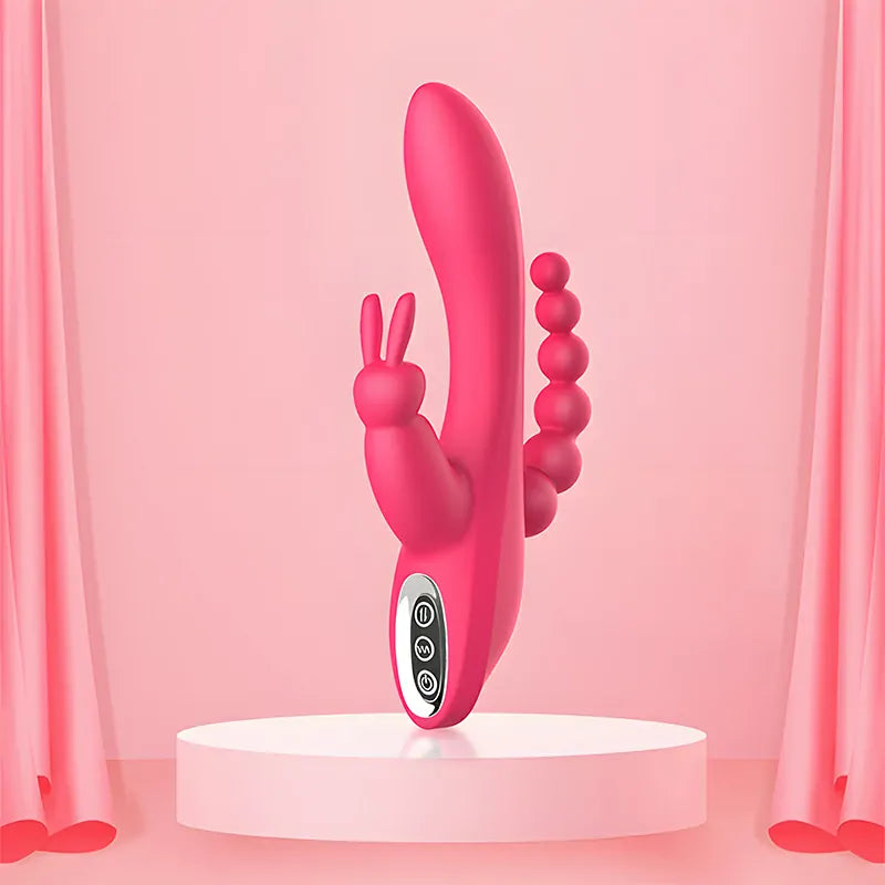 3 In 1 Rabbit Vibrator 7 Vibrating Clitorial G Spot Anal Stimulator