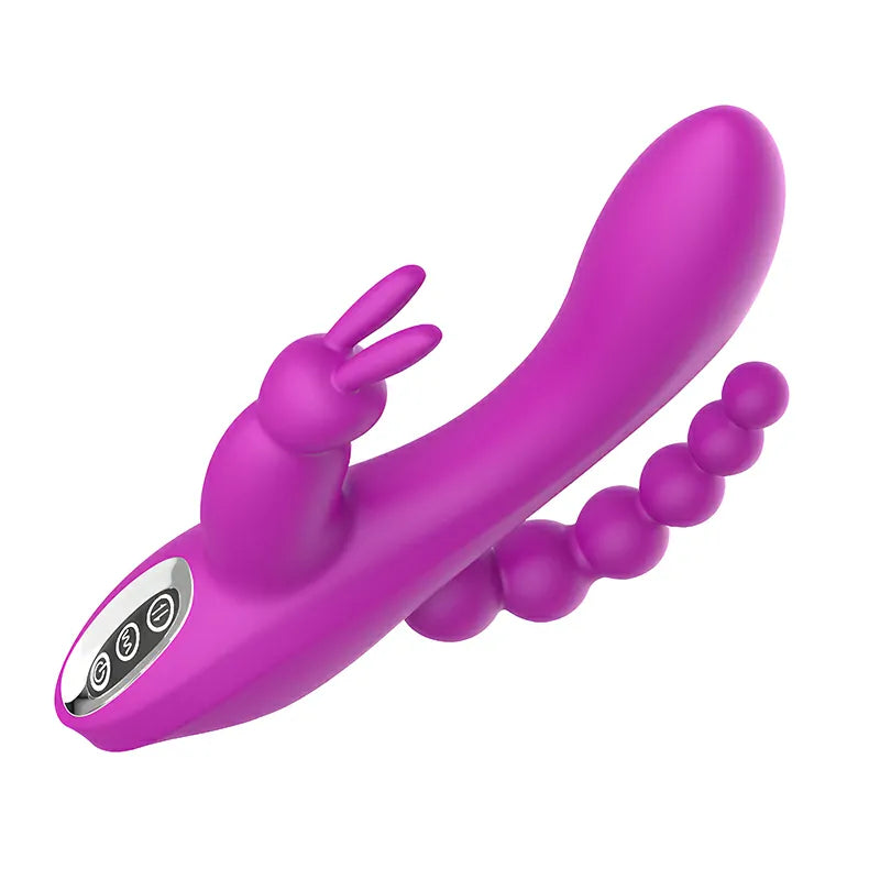 3 In 1 Rabbit Vibrator 7 Vibrating Clitorial G Spot Anal Stimulator