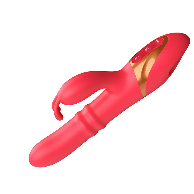 2 In 1 Rabbit Vibrator with Thrusting Vibrating Tapping Function