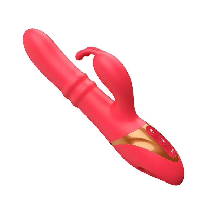 2 In 1 Rabbit Vibrator with Thrusting Vibrating Tapping Function